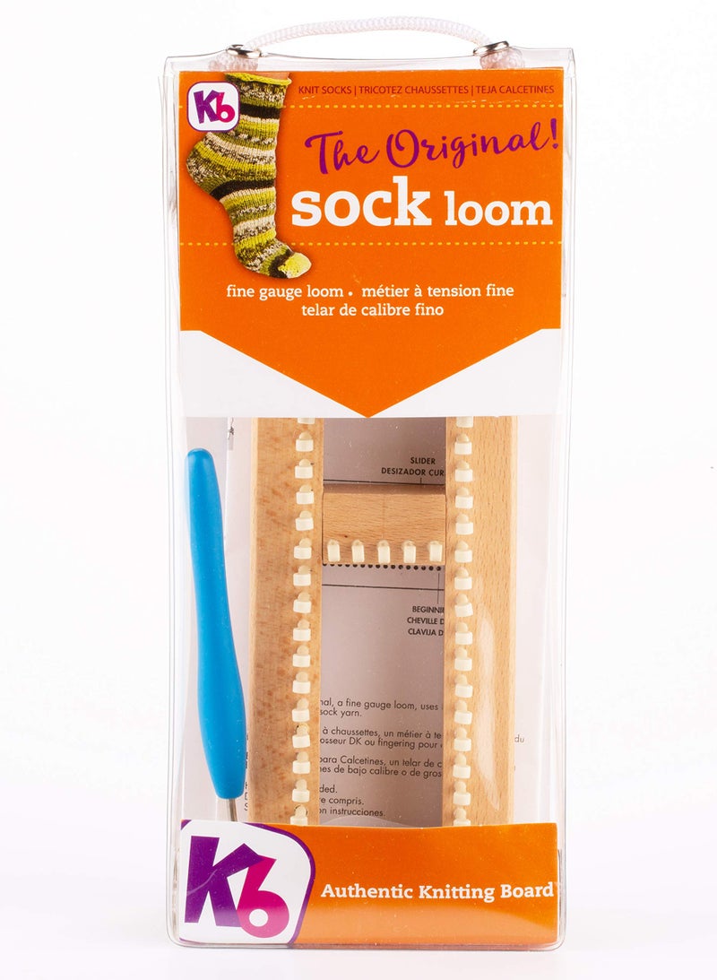Authentic Knitting Board Sock Loom Original, Fine Gauge Wood Loom - Image 1